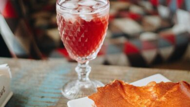 baked pastry near wine glass