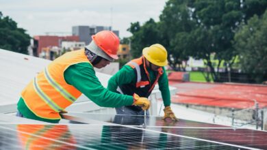 Solar Technicians Installing Solar Panels