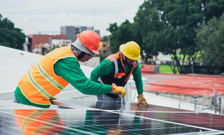 Solar Technicians Installing Solar Panels