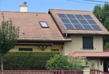 a house with a solar panel on the roof