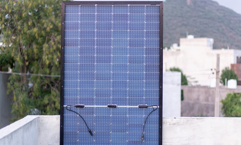 black and white solar panel